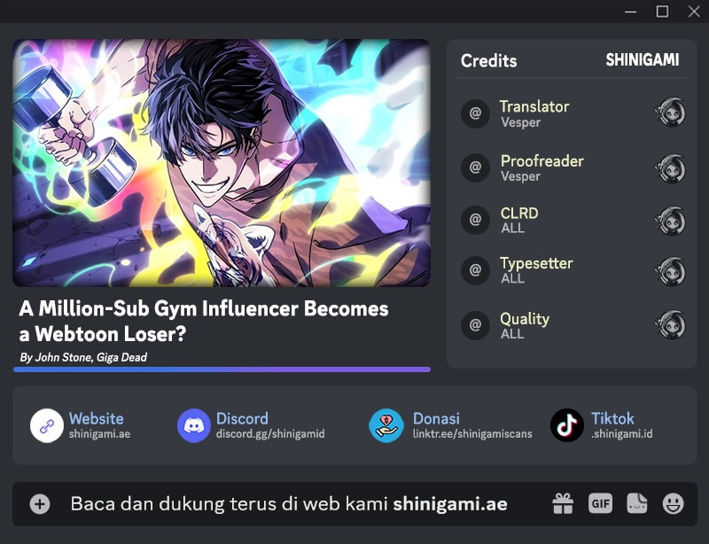 A Million-Sub Gym Influencer Becomes a Webtoon Loser? Chapter 1