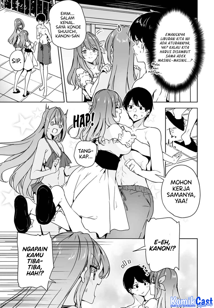 Baca Komik Danshi dato Omotteita Osananajimi to no Shinkon Seikatsu ga Umakuiki sugiru Kudan ni Tsuite Chapter 17.1 halaman 4