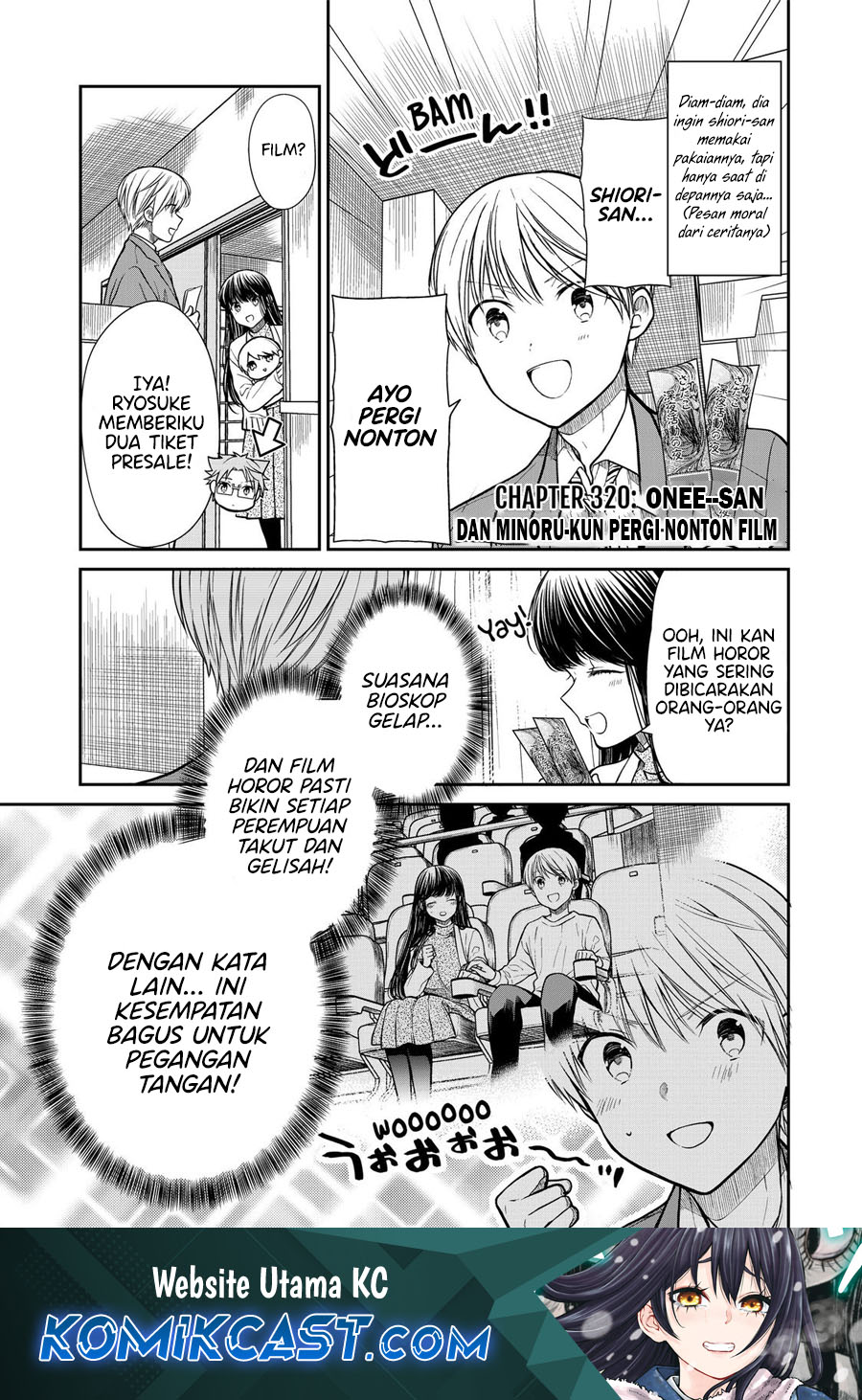 Danshi Koukousei wo Yashinaitai Onee-san no Hanashi.  Chapter 320