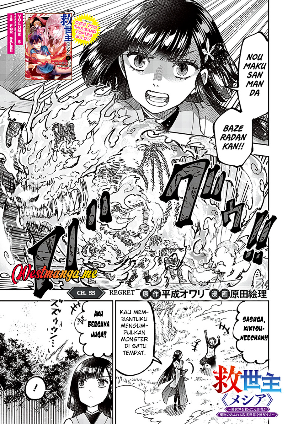 Kyuuseishu MESHIA~Isekai wo sukutta moto yuusha ga mamono no afureru genjitsu sekai wo musou suru~  Chapter 55