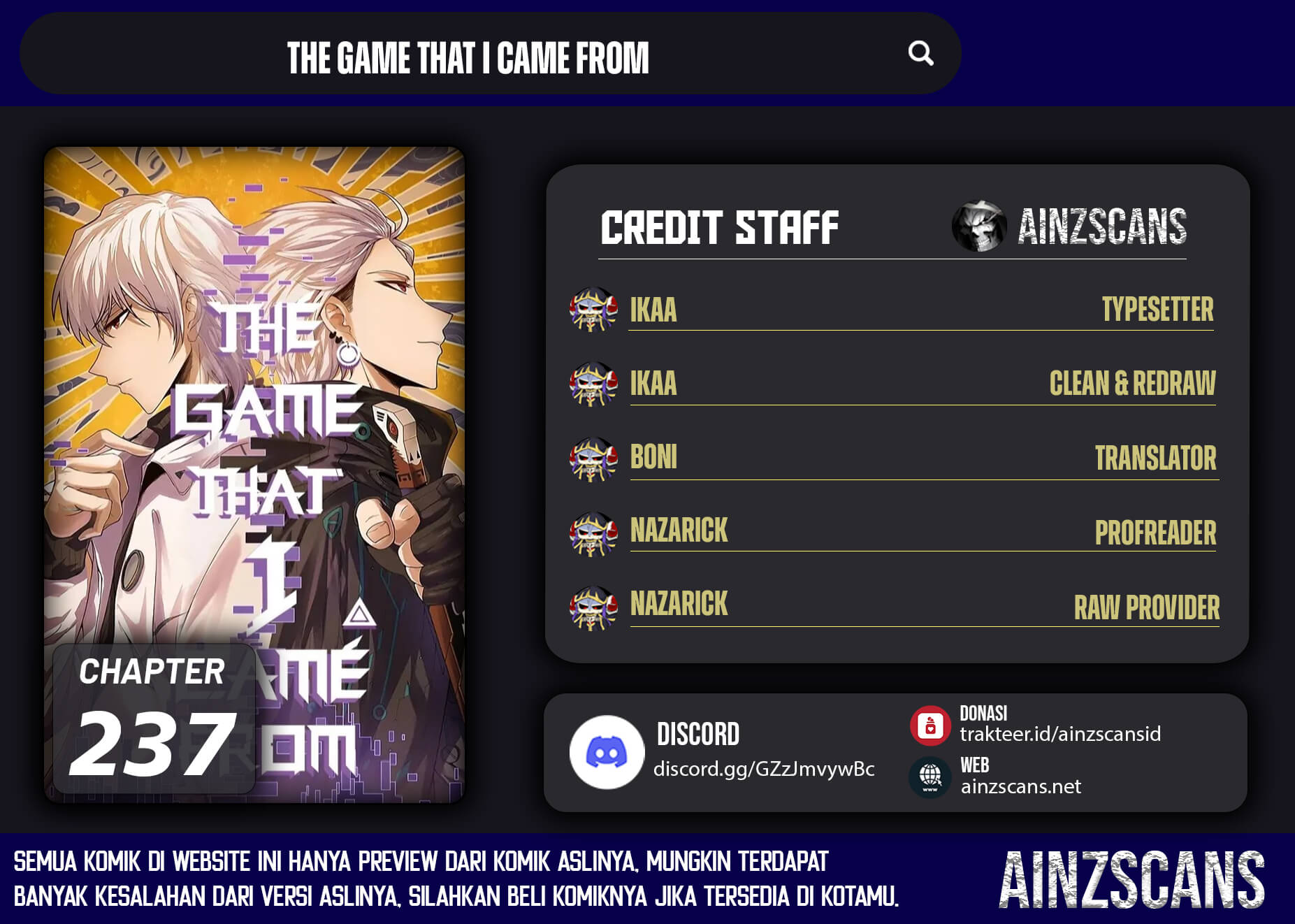 The Game That I Came From  Chapter 237