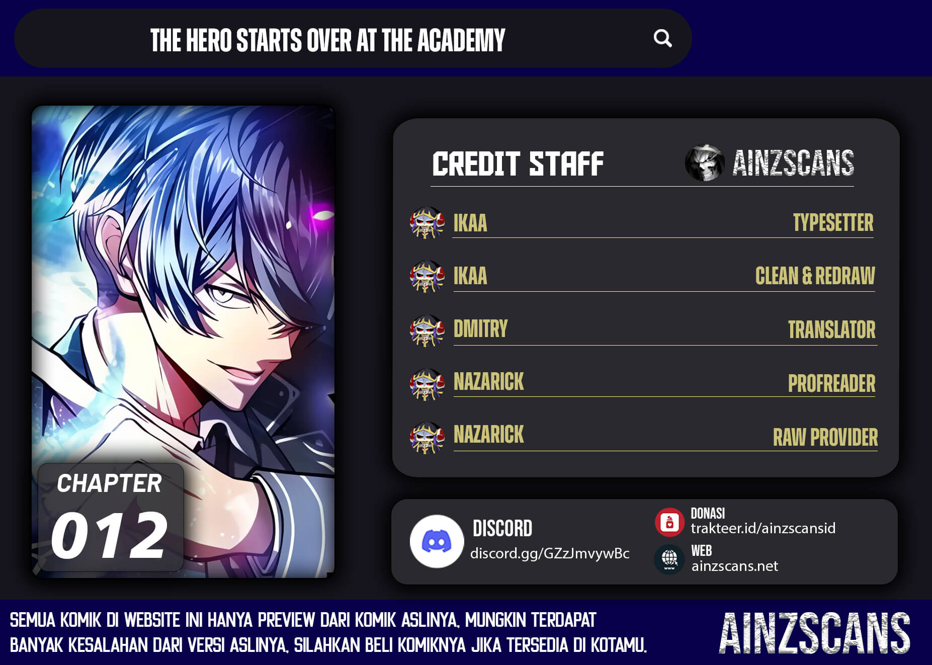 The Hero Starts Over at the Academy Chapter 12